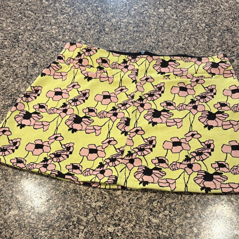 Zara Floral Mini Skirt - Pink and Yellow